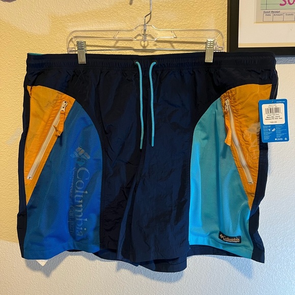 Columbia Yellow and Blue Ripstop Shorts size xxl - Picture 1 of 4